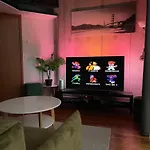 Modern Loft In The Middle Of The City, Parking Space, Tv Game