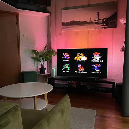 Modern Loft In The Middle Of The City, Parking Space, Tv Game